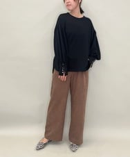 ZMLAE30120 al'aise modulation(アレーズモジュレーション) ドロストギャザーデザインワイドパンツ ブラウン