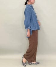 ZMLAE30120 al'aise modulation(アレーズモジュレーション) ドロストギャザーデザインワイドパンツ ブラウン