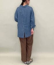 ZMLAE30120 al'aise modulation(アレーズモジュレーション) ドロストギャザーデザインワイドパンツ ブラウン