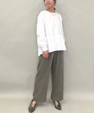 ZMLAE30120 al'aise modulation(アレーズモジュレーション) ドロストギャザーデザインワイドパンツ グレー