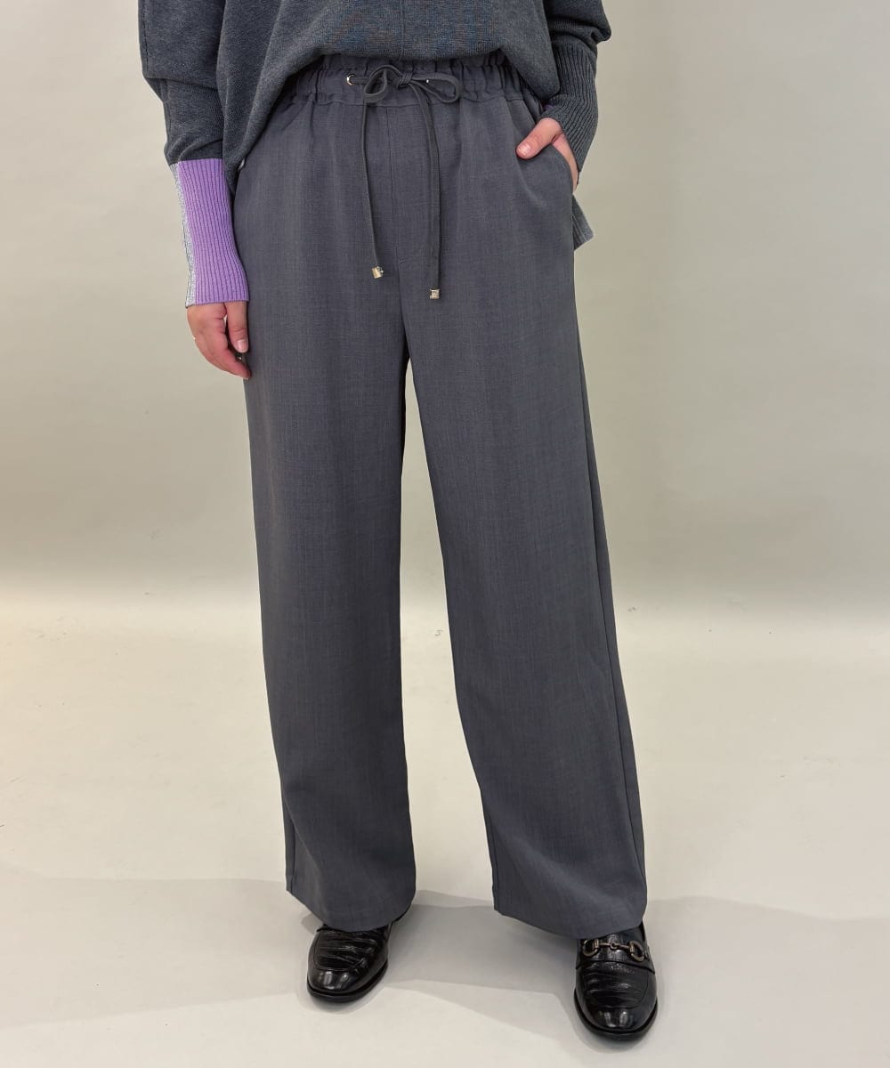 ZMLAE31120 al'aise modulation(アレーズモジュレーション) ウエストゴムイージーワイドパンツ グレー