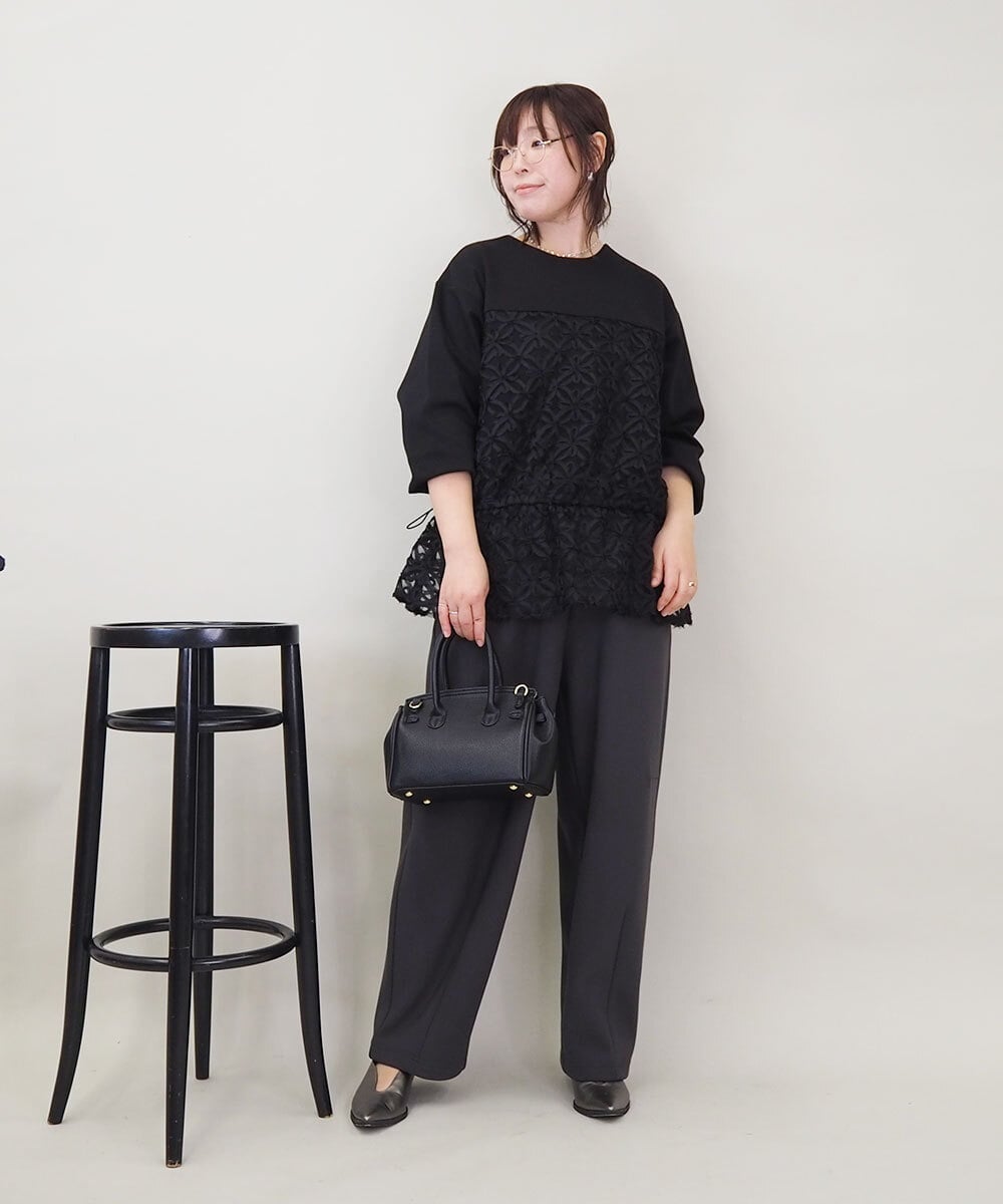 ZMLAE33140 al'aise modulation(アレーズモジュレーション) コクーンシルエットイージーパンツ ダークグレー