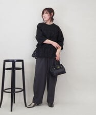 ZMLAE33140 al'aise modulation(アレーズモジュレーション) コクーンシルエットイージーパンツ ダークグレー