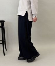 ZMLAE34150 al'aise modulation(アレーズモジュレーション) サイドラインワイドイージーパンツ ネイビー