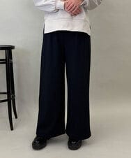 ZMLAE34150 al'aise modulation(アレーズモジュレーション) サイドラインワイドイージーパンツ ネイビー