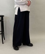 ZMLAE34150 al'aise modulation(アレーズモジュレーション) サイドラインワイドイージーパンツ ネイビー