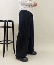 ZMLAE34150 al'aise modulation(アレーズモジュレーション) サイドラインワイドイージーパンツ ネイビー