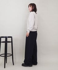 ZMLAE34150 al'aise modulation(アレーズモジュレーション) サイドラインワイドイージーパンツ ネイビー