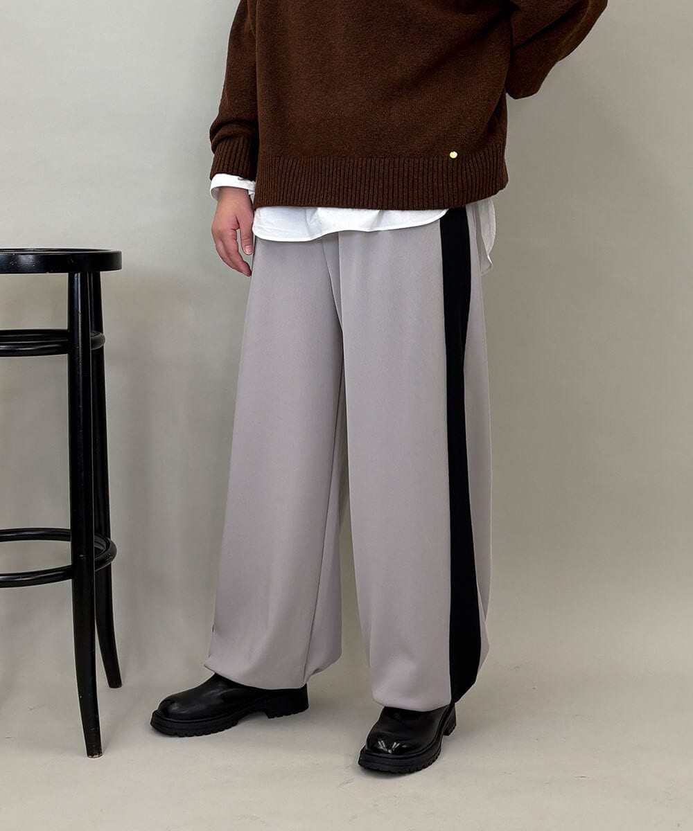 ZMLAE34150 al'aise modulation(アレーズモジュレーション) サイドラインワイドイージーパンツ ベージュ