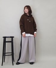 ZMLAE34150 al'aise modulation(アレーズモジュレーション) サイドラインワイドイージーパンツ ベージュ