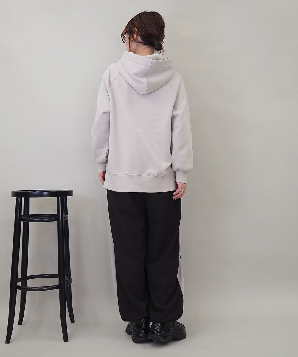 ZMLAE34150 al'aise modulation(アレーズモジュレーション) サイドラインワイドイージーパンツ ダークグレー