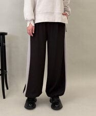 ZMLAE34150 al'aise modulation(アレーズモジュレーション) サイドラインワイドイージーパンツ ダークグレー