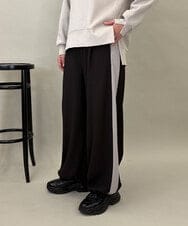ZMLAE34150 al'aise modulation(アレーズモジュレーション) サイドラインワイドイージーパンツ ダークグレー