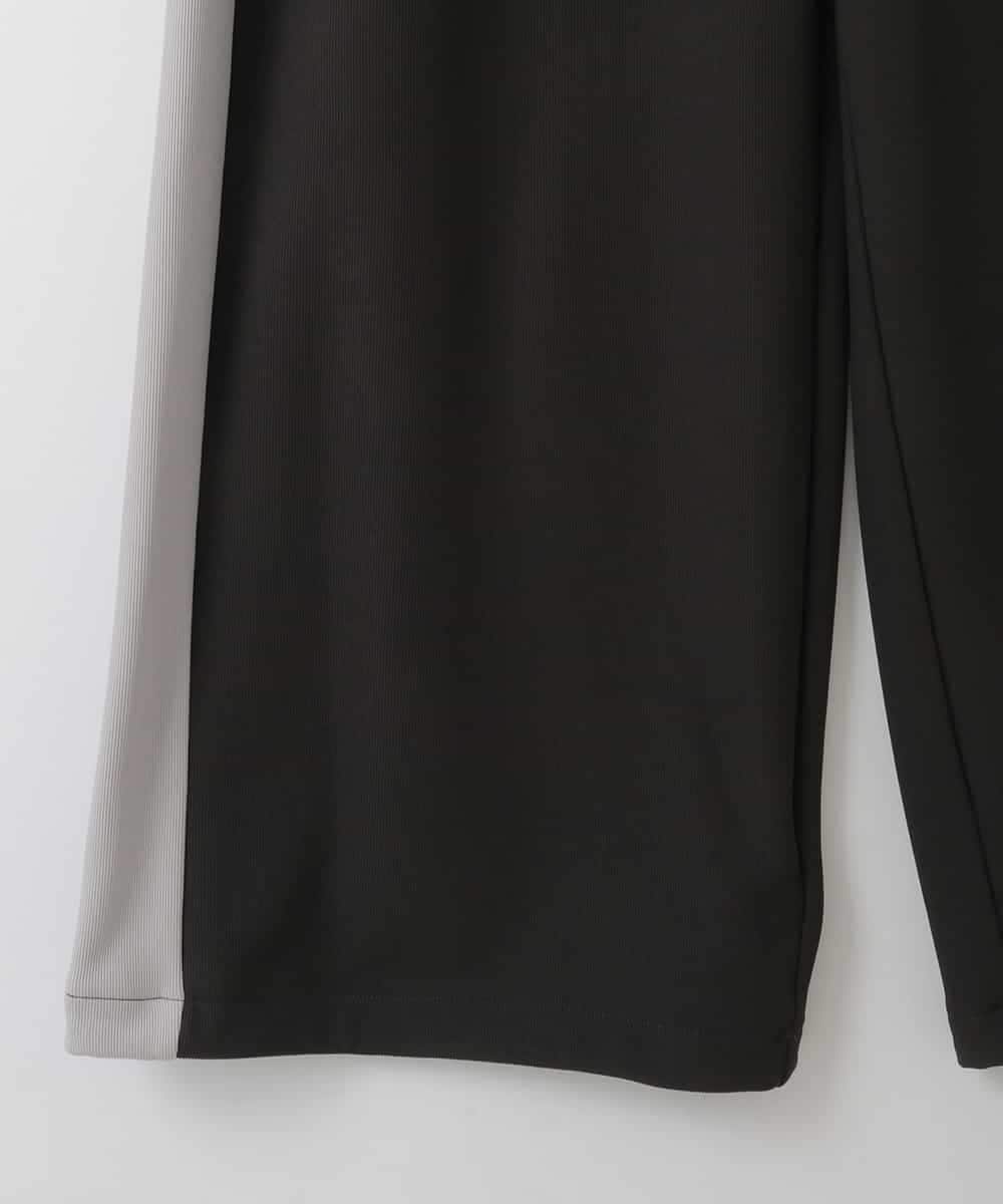 ZMLAE34150 al'aise modulation(アレーズモジュレーション) サイドラインワイドイージーパンツ ダークグレー