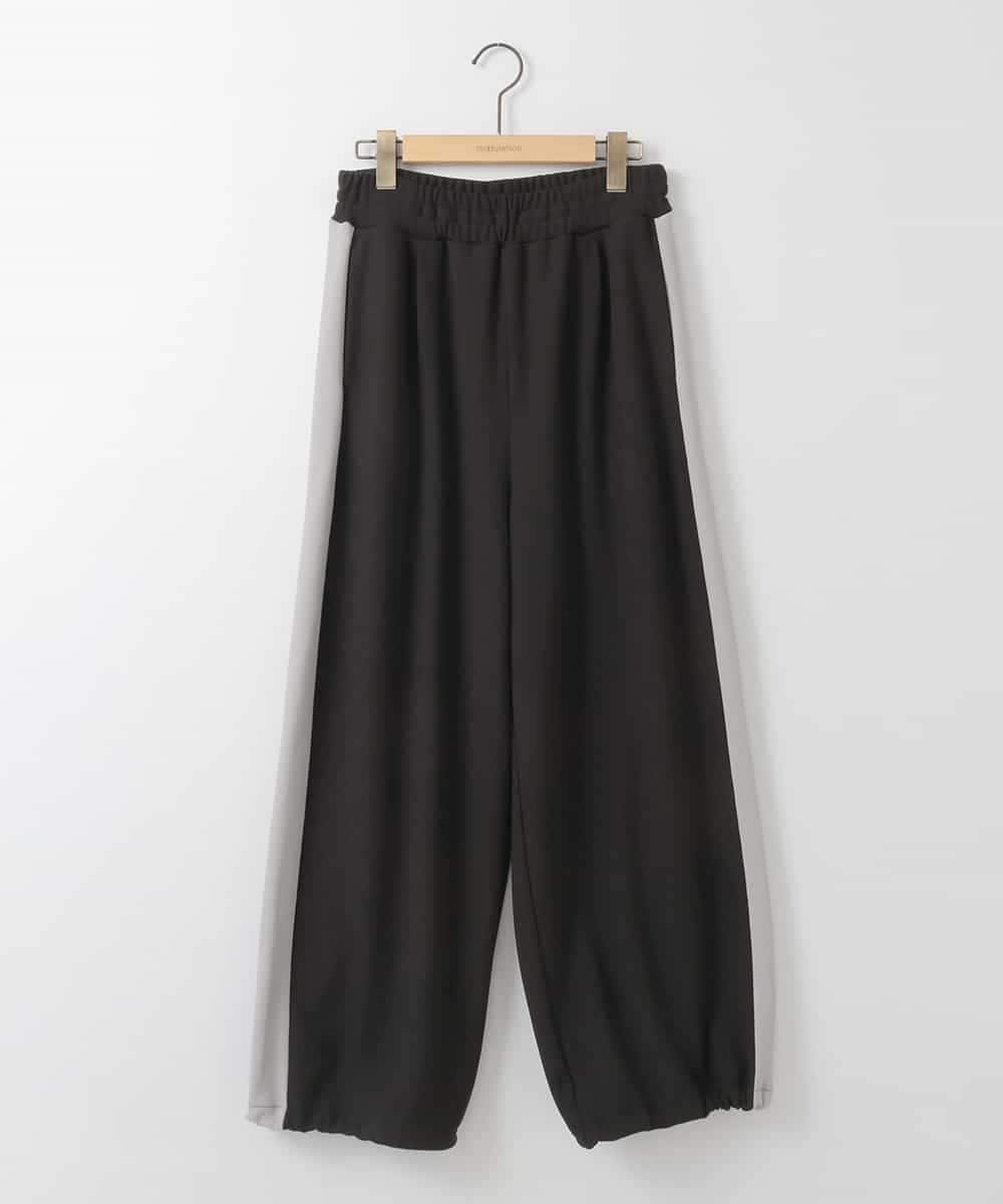 ZMLAE34150 al'aise modulation(アレーズモジュレーション) サイドラインワイドイージーパンツ ダークグレー