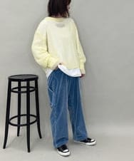 ZMLAE36190 al'aise modulation(アレーズモジュレーション) デニムカラーワークデザインパンツ ライトブルー