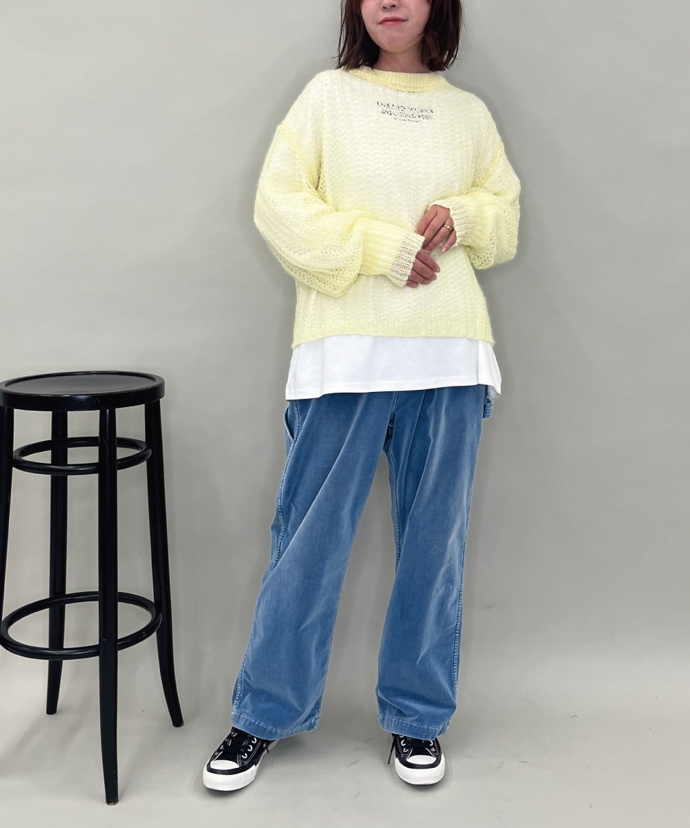 ZMLAE36190 al'aise modulation(アレーズモジュレーション) デニムカラーワークデザインパンツ ライトブルー