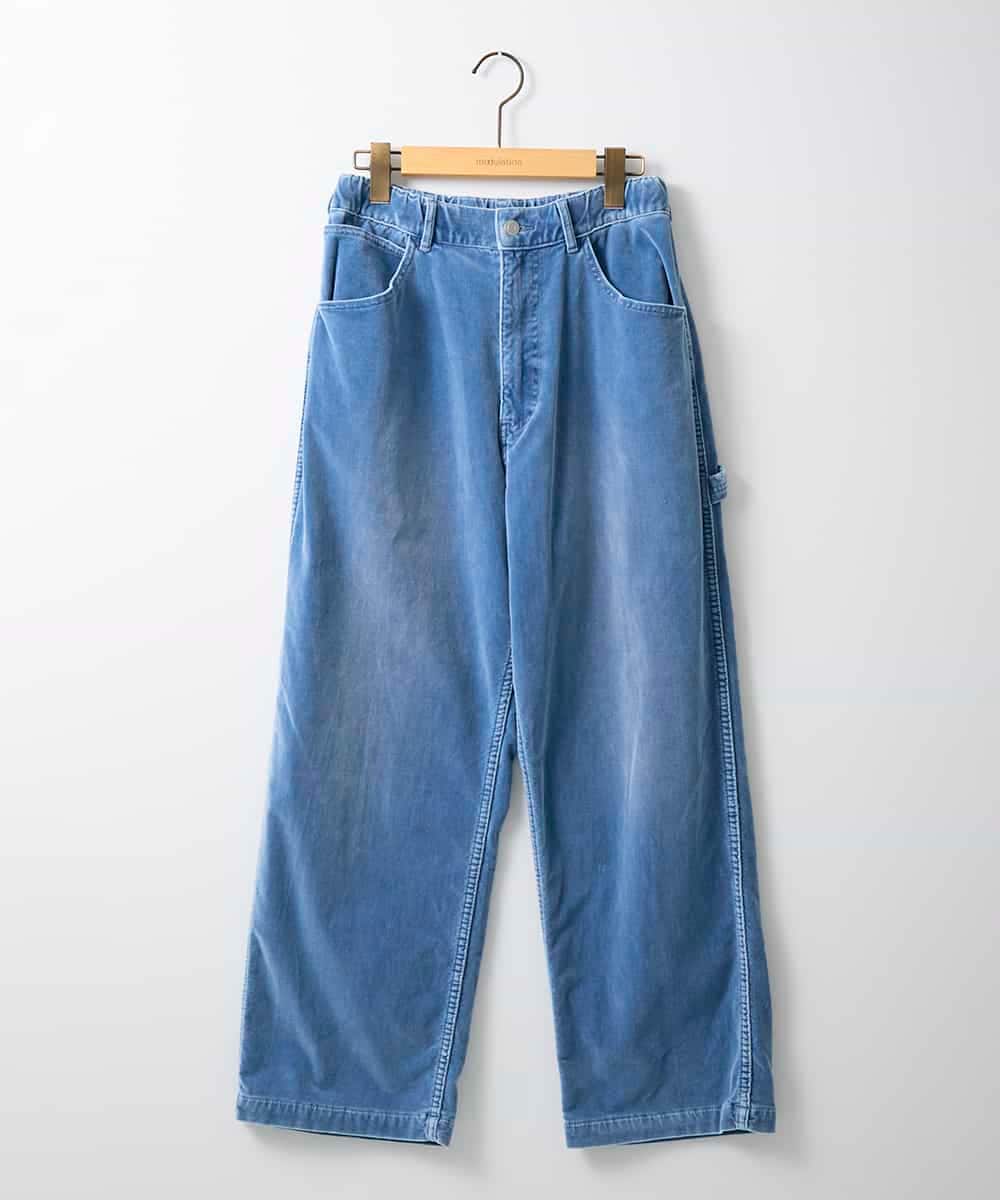 ZMLAE36190 al'aise modulation(アレーズモジュレーション) デニムカラーワークデザインパンツ ライトブルー