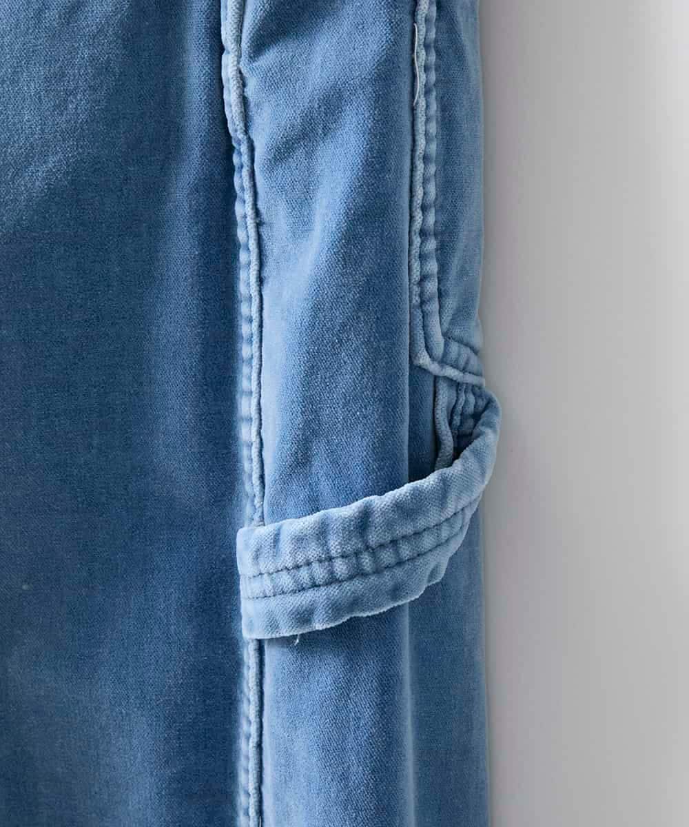 ZMLAE36190 al'aise modulation(アレーズモジュレーション) デニムカラーワークデザインパンツ ライトブルー