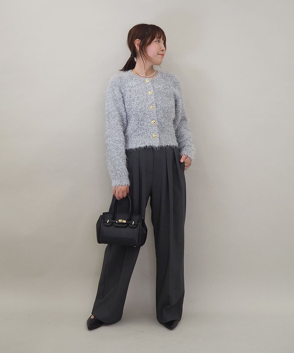 ZMLAE37150 al'aise modulation(アレーズモジュレーション) ツータックウエストデザインパンツ ダークグレー