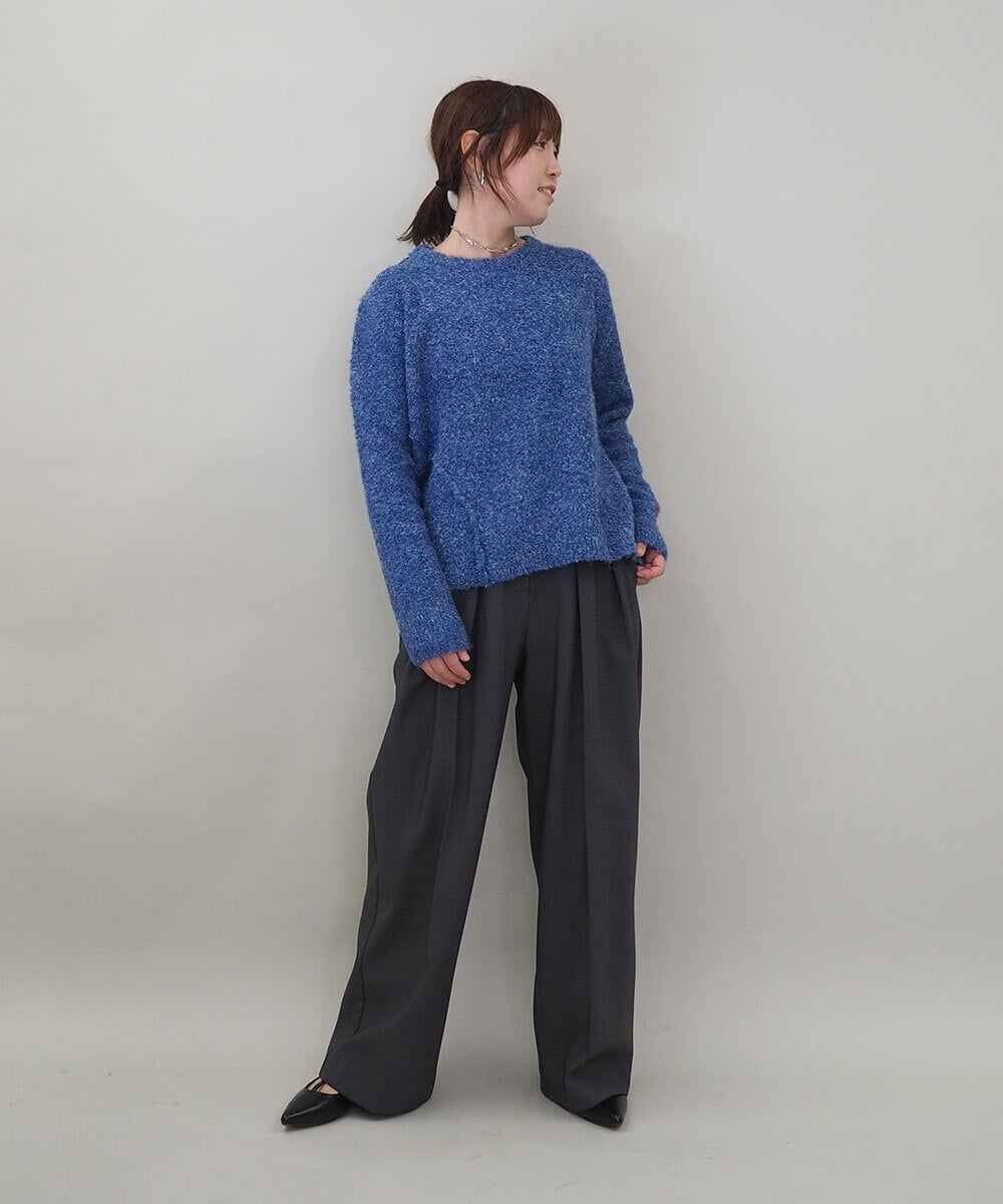 ZMLAE37150 al'aise modulation(アレーズモジュレーション) ツータックウエストデザインパンツ ダークグレー