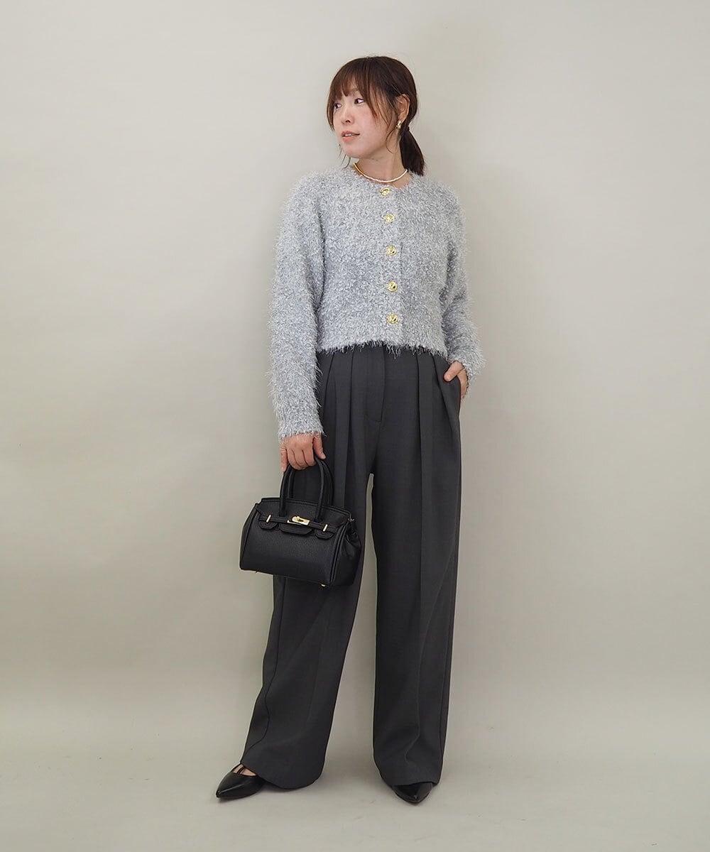 ZMLAE37150 al'aise modulation(アレーズモジュレーション) ツータックウエストデザインパンツ ダークグレー