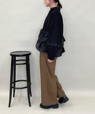 ZMLAE38160 al'aise modulation(アレーズモジュレーション) 【セットアップ対応】ツータックデザインワイドパンツ ブラウン