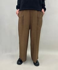 ZMLAE38160 al'aise modulation(アレーズモジュレーション) 【セットアップ対応】ツータックデザインワイドパンツ ブラウン