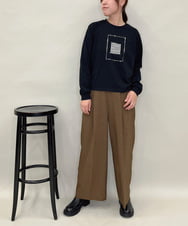 ZMLAE38160 al'aise modulation(アレーズモジュレーション) 【セットアップ対応】ツータックデザインワイドパンツ ブラウン