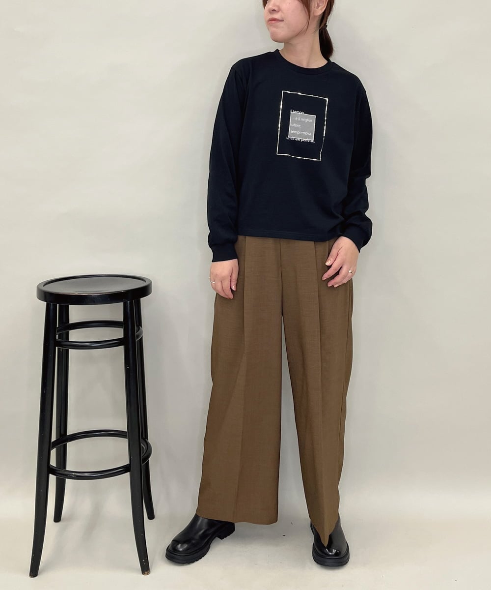 ZMLAE38160 al'aise modulation(アレーズモジュレーション) 【セットアップ対応】ツータックデザインワイドパンツ ブラウン