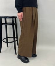 ZMLAE38160 al'aise modulation(アレーズモジュレーション) 【セットアップ対応】ツータックデザインワイドパンツ ブラウン