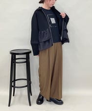 ZMLAE38160 al'aise modulation(アレーズモジュレーション) 【セットアップ対応】ツータックデザインワイドパンツ ブラウン