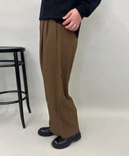 ZMLAE38160 al'aise modulation(アレーズモジュレーション) 【セットアップ対応】ツータックデザインワイドパンツ ブラウン