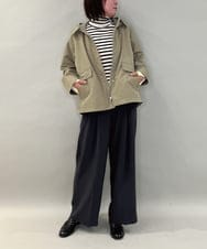 ZMLAE38160 al'aise modulation(アレーズモジュレーション) 【セットアップ対応】ツータックデザインワイドパンツ ダークグレー