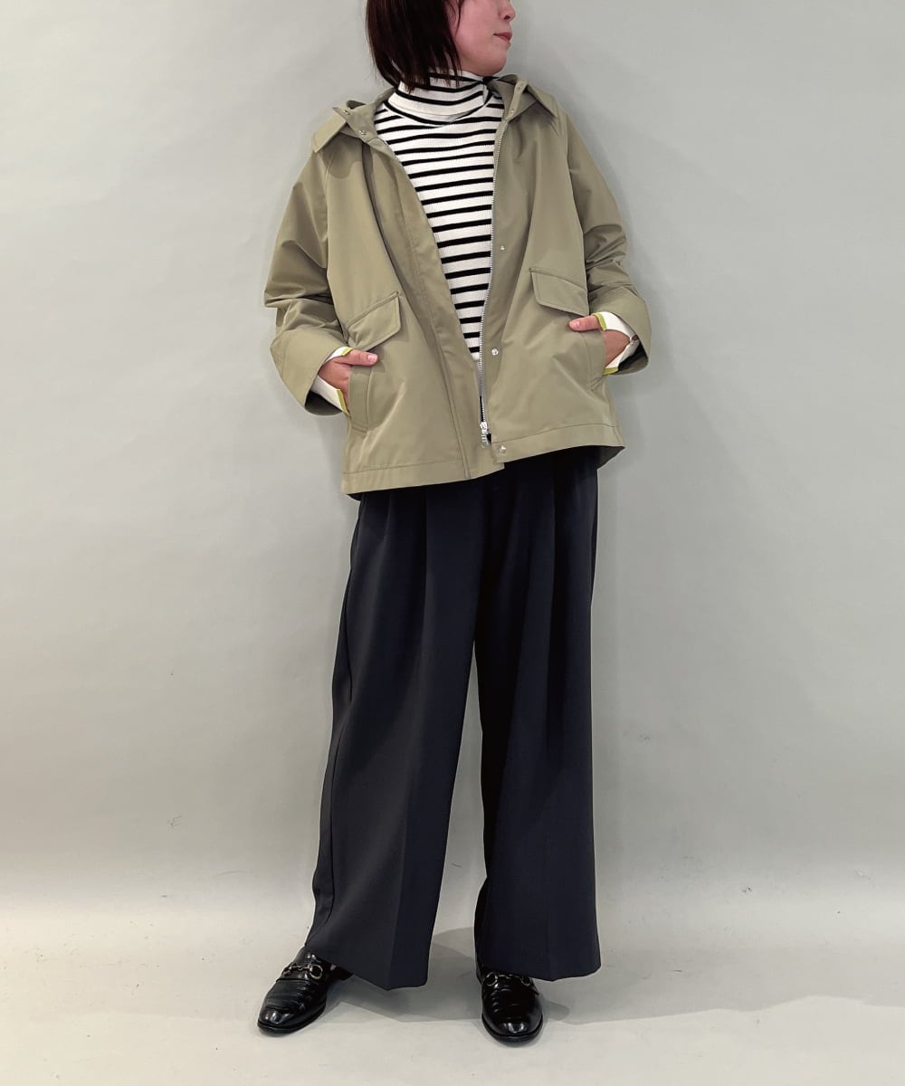 ZMLAE38160 al'aise modulation(アレーズモジュレーション) 【セットアップ対応】ツータックデザインワイドパンツ ダークグレー