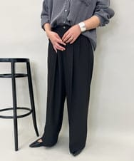 ZMLAE38160 al'aise modulation(アレーズモジュレーション) 【セットアップ対応】ツータックデザインワイドパンツ ブラック