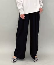 ZMLAE38160 al'aise modulation(アレーズモジュレーション) 【セットアップ対応】ツータックデザインワイドパンツ ブラック