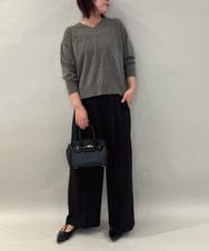 ZMLAE38160 al'aise modulation(アレーズモジュレーション) 【セットアップ対応】ツータックデザインワイドパンツ ブラック