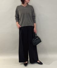 ZMLAE38160 al'aise modulation(アレーズモジュレーション) 【セットアップ対応】ツータックデザインワイドパンツ ブラック