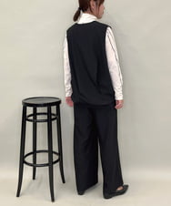 ZMLAE38160 al'aise modulation(アレーズモジュレーション) 【セットアップ対応】ツータックデザインワイドパンツ ブラック