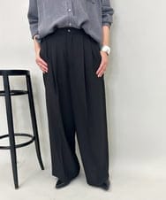 ZMLAE38160 al'aise modulation(アレーズモジュレーション) 【セットアップ対応】ツータックデザインワイドパンツ ブラック