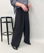 ZMLAE38160 al'aise modulation(アレーズモジュレーション) 【セットアップ対応】ツータックデザインワイドパンツ ブラック