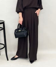 ZMLAE39148 al'aise modulation(アレーズモジュレーション) 【セットアップ対応】ツータックウエストドレープワイドパンツ ブラウン