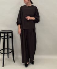 ZMLAE39148 al'aise modulation(アレーズモジュレーション) 【セットアップ対応】ツータックウエストドレープワイドパンツ ブラウン