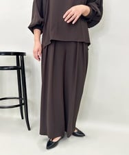 ZMLAE39148 al'aise modulation(アレーズモジュレーション) 【セットアップ対応】ツータックウエストドレープワイドパンツ ブラウン
