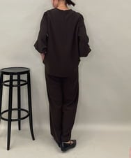 ZMLAE39148 al'aise modulation(アレーズモジュレーション) 【セットアップ対応】ツータックウエストドレープワイドパンツ ブラウン