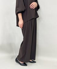 ZMLAE39148 al'aise modulation(アレーズモジュレーション) 【セットアップ対応】ツータックウエストドレープワイドパンツ ブラウン