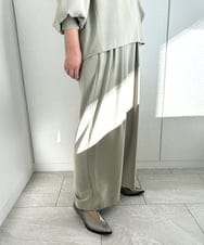 ZMLAE39148 al'aise modulation(アレーズモジュレーション) 【セットアップ対応】ツータックウエストドレープワイドパンツ ライトグレー