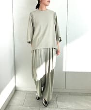 ZMLAE39148 al'aise modulation(アレーズモジュレーション) 【セットアップ対応】ツータックウエストドレープワイドパンツ ライトグレー