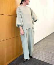 ZMLAE39148 al'aise modulation(アレーズモジュレーション) 【セットアップ対応】ツータックウエストドレープワイドパンツ ライトグレー